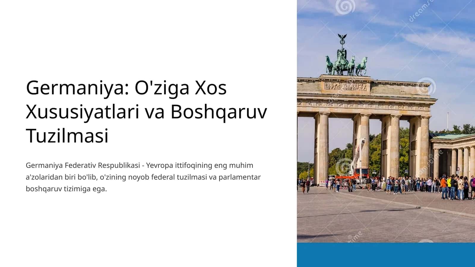 Germaniya: O'ziga Xos Xususiyatlari va Boshqaruv Tuzilmasi 1