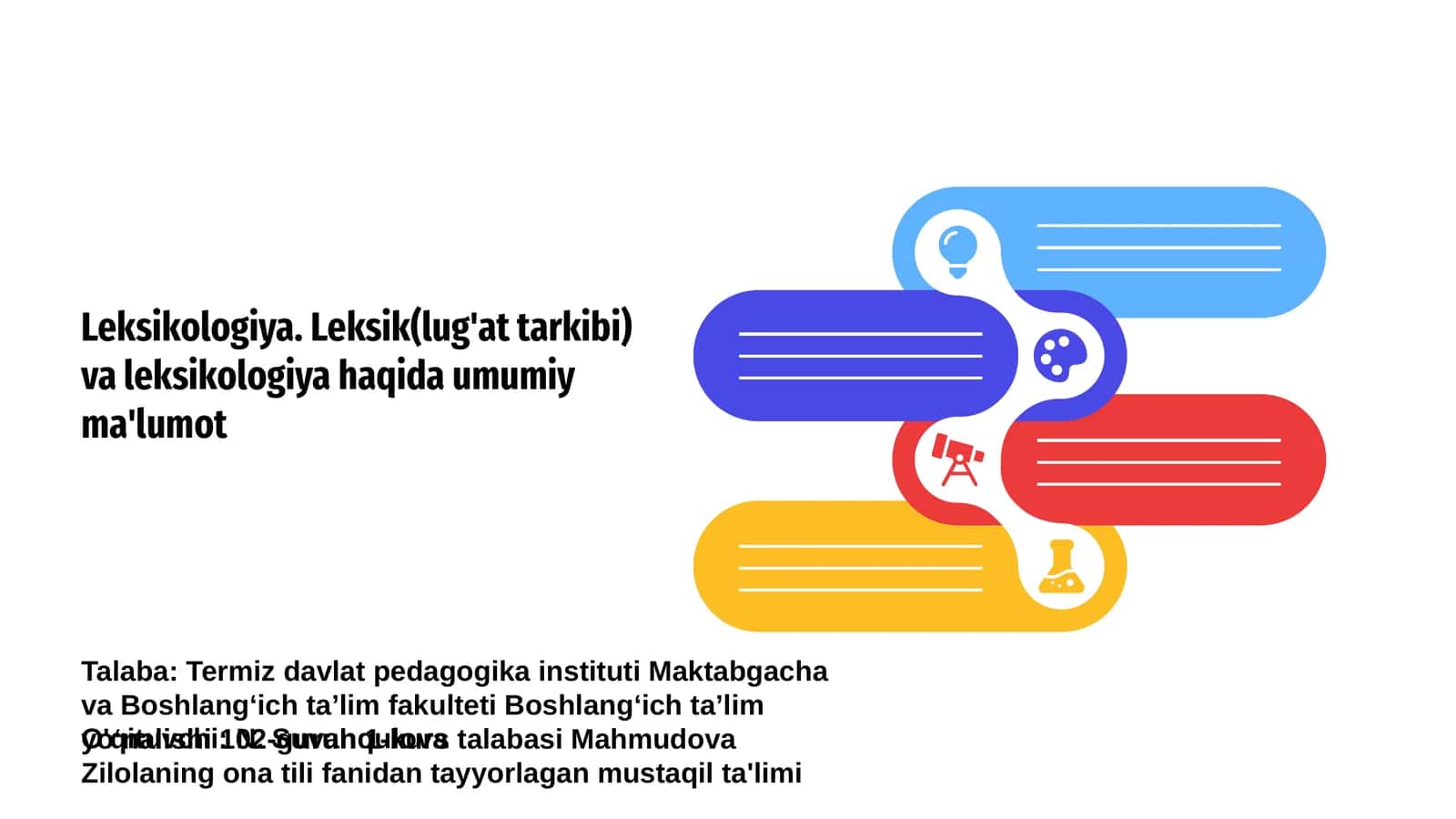 Leksikologiya. Leksik(lug'at tarkibi) va leksikologiya haqida umumiy ma'lumot 1