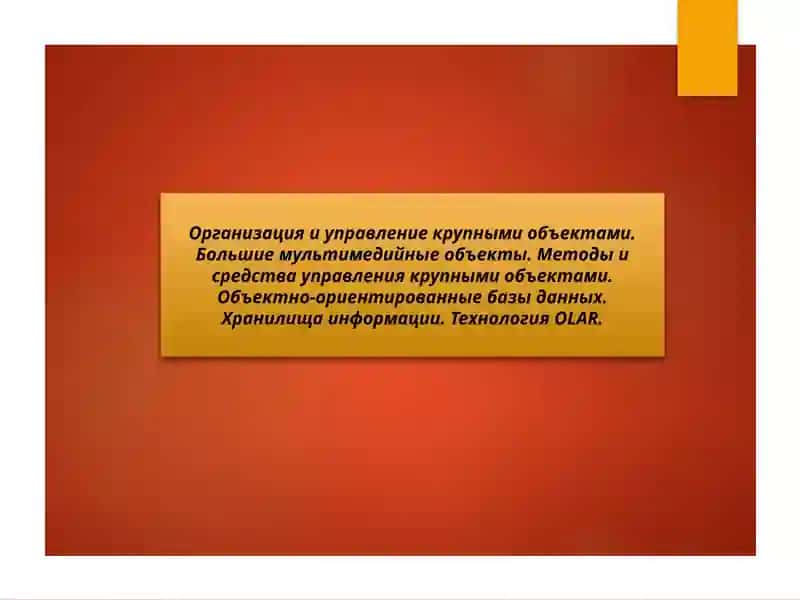 Организация и управление крупными объектами 1