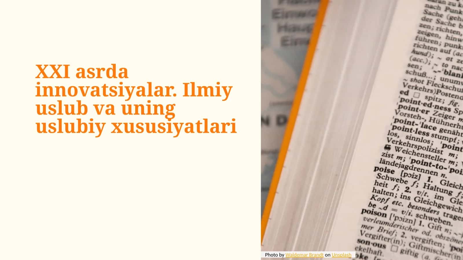 XXI asrda innovatsiyalar. Ilmiy uslub va uning uslubiy xususiyatlari 1