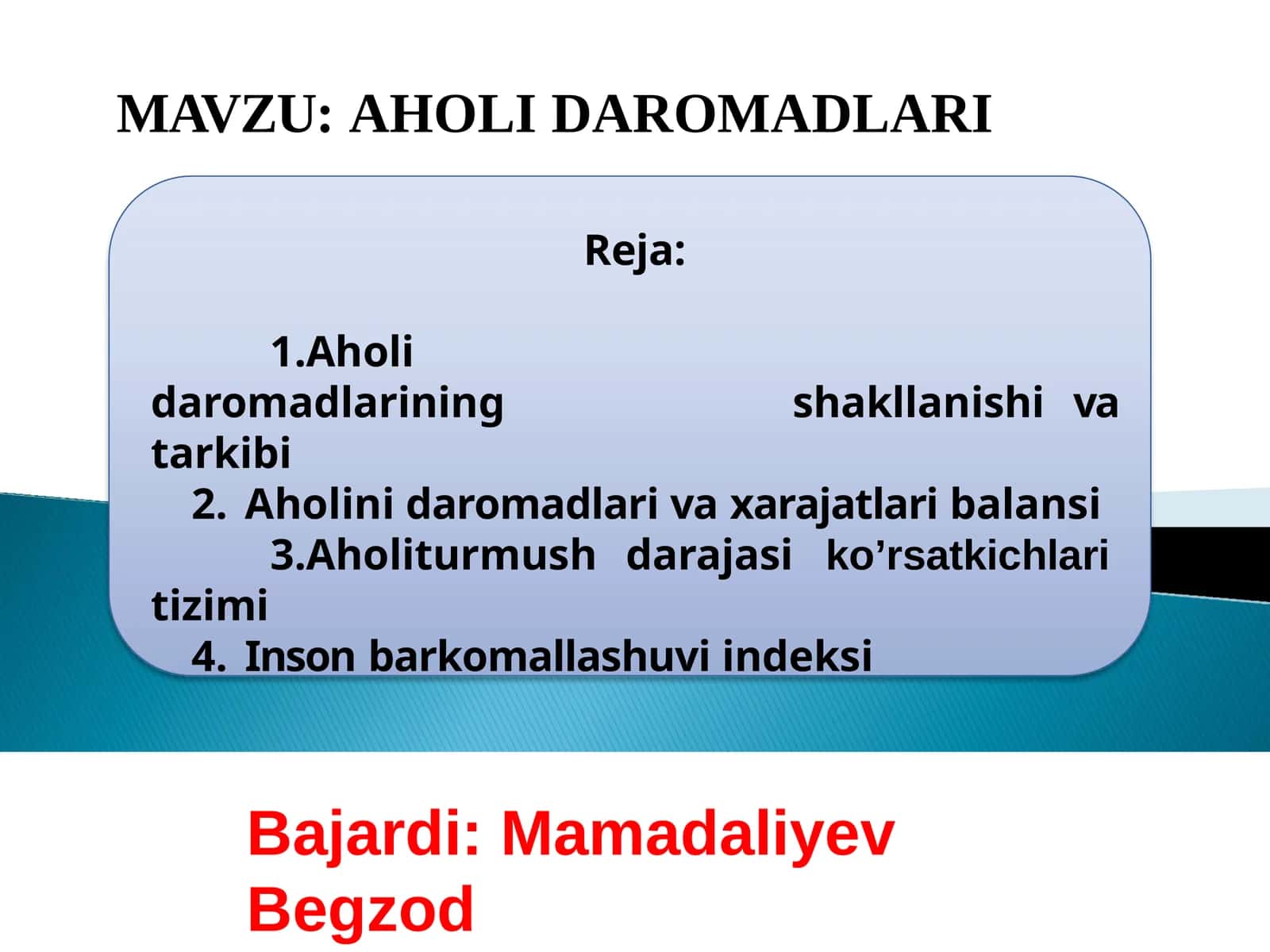 AHOLI DAROMADLARI 1