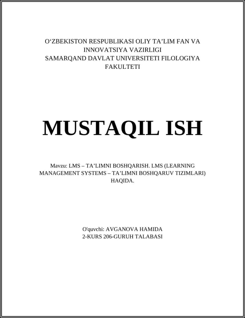 LMS – TA’LIMNI BOSHQARISH 1