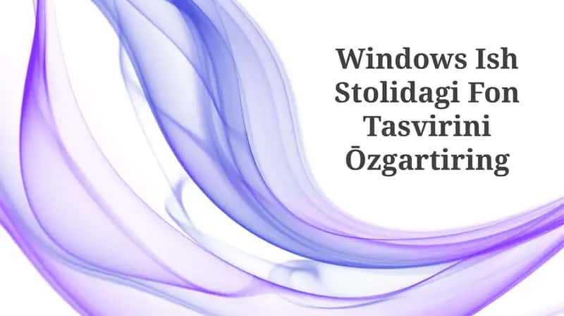 Windows Ish Stolidagi Fon Tasvirini Ōzgartiring 1