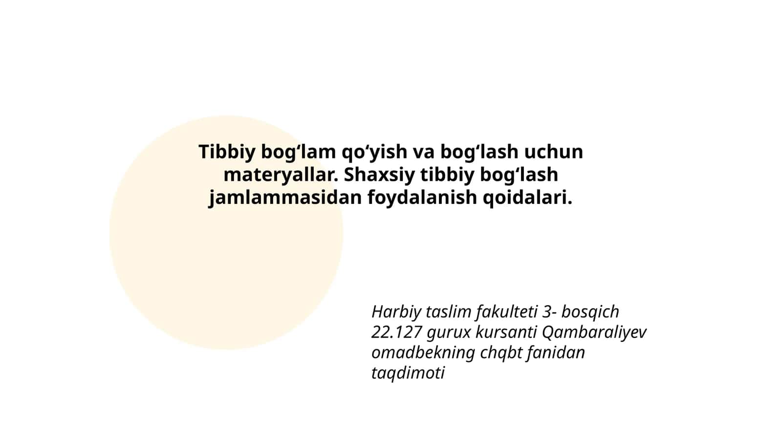 Qambaraliyev omadbekning chqbt fanidan taqdimoti 1