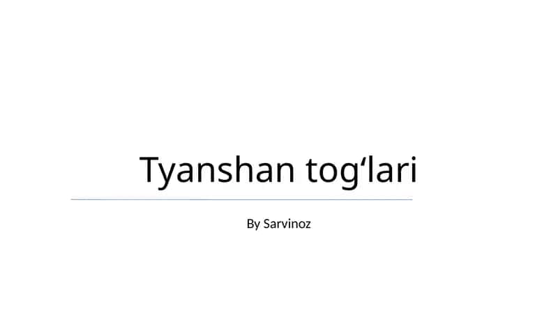 Tyanshan togʻlari 1