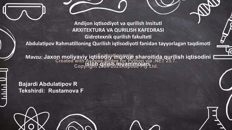 Jaxon moliyaviy iqtisodiy inqirozi sharoitida qurilish iqtisodini isloh qilish muammolari 1