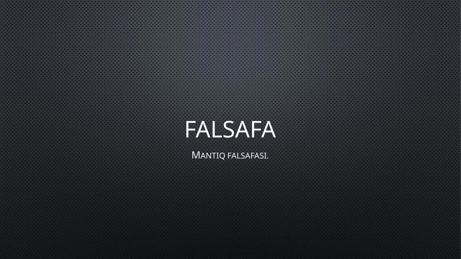 Mantiq Falsafasi 1