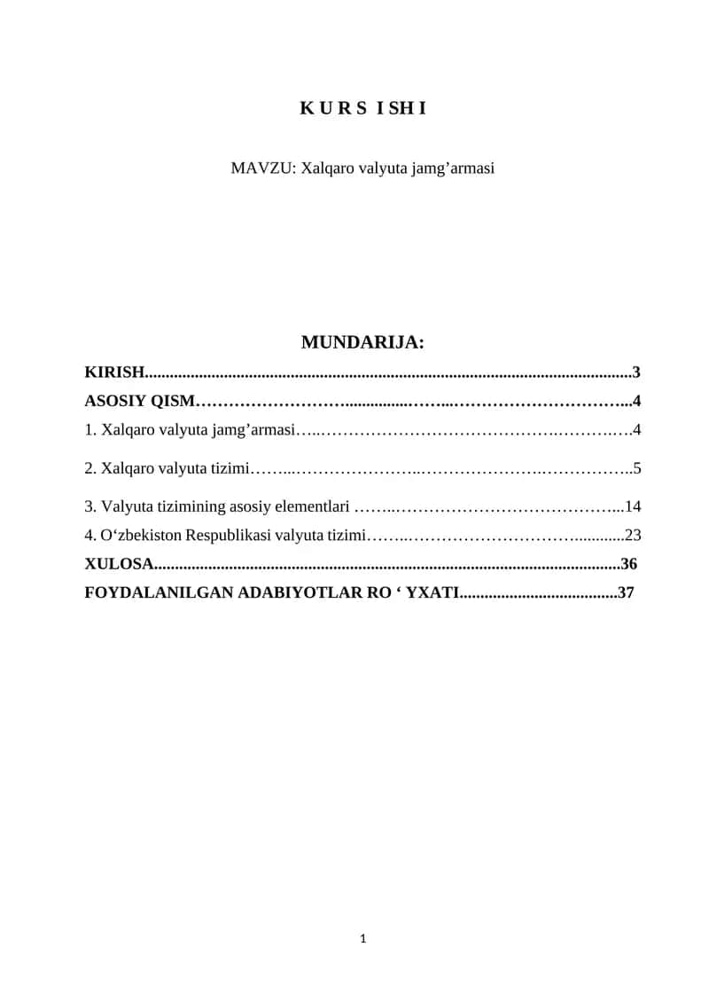 Xalqaro valyuta jamg’armasi 1