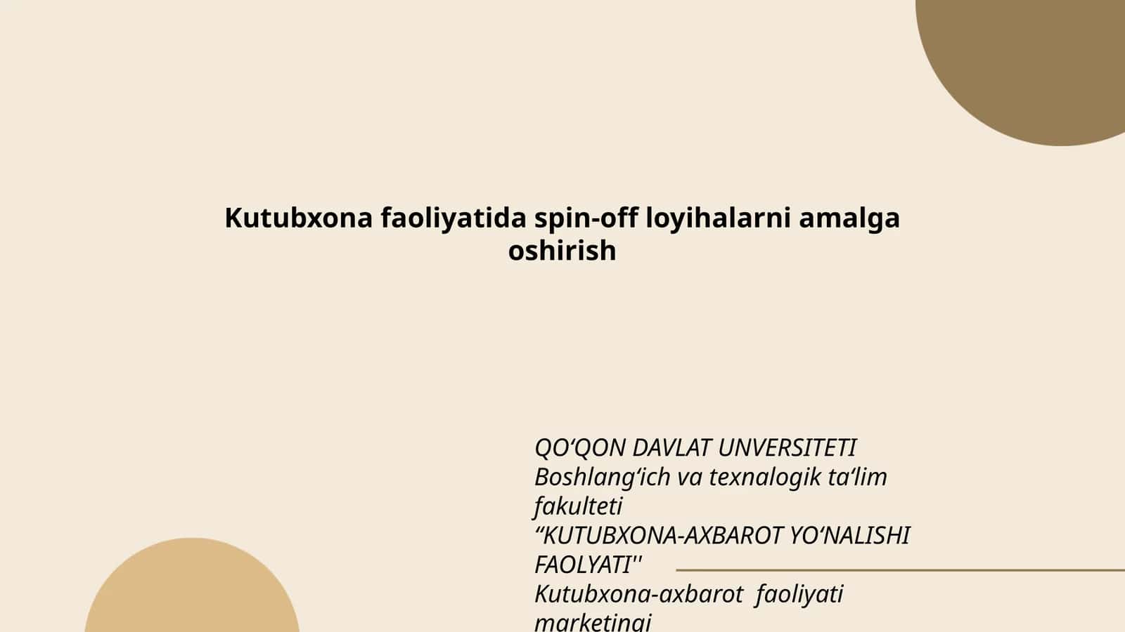 KUTUBXONA-AXBAROT YO‘NALISHI FAOLYATI 1
