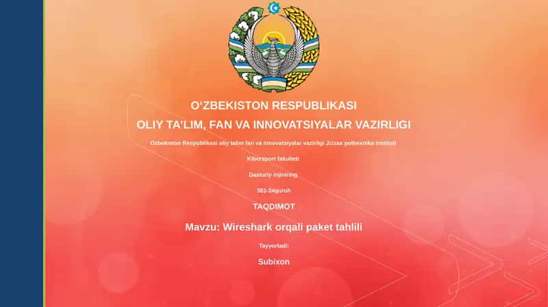 Wireshark orqali paket tahlili 1