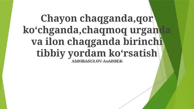 Chaqish va ilk yordam 1
