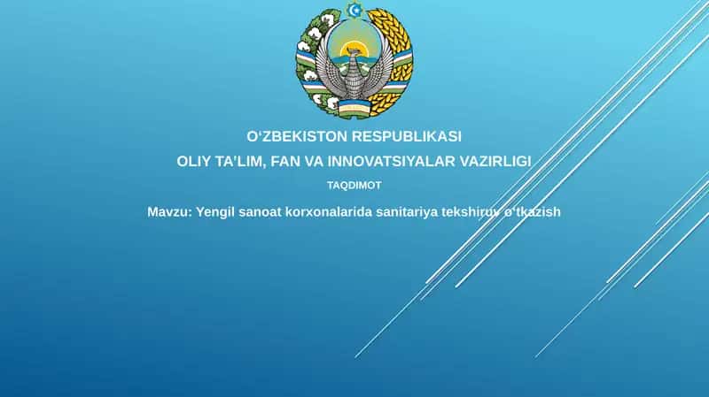 Yengilsanoatkorxonalaridasanitariyatekshiruvoʻtkazish 1