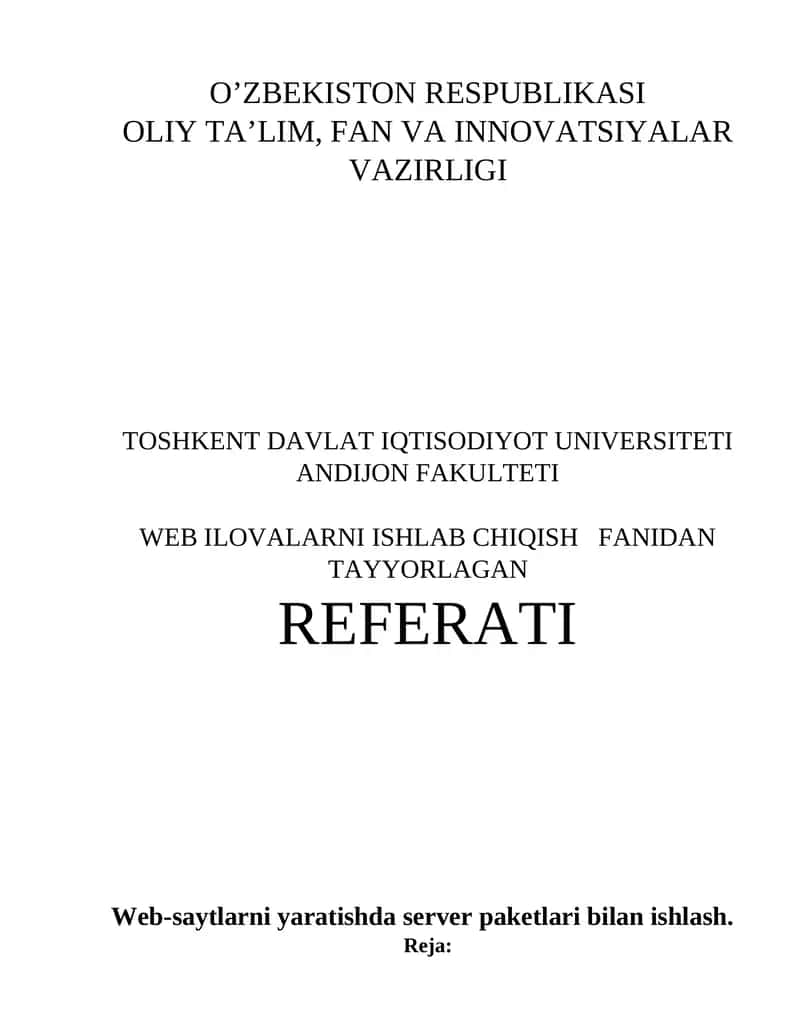 Web dasturlash texnologiyalari, ssenariyli tillar “Mijoz-server” texnologiyasi 1