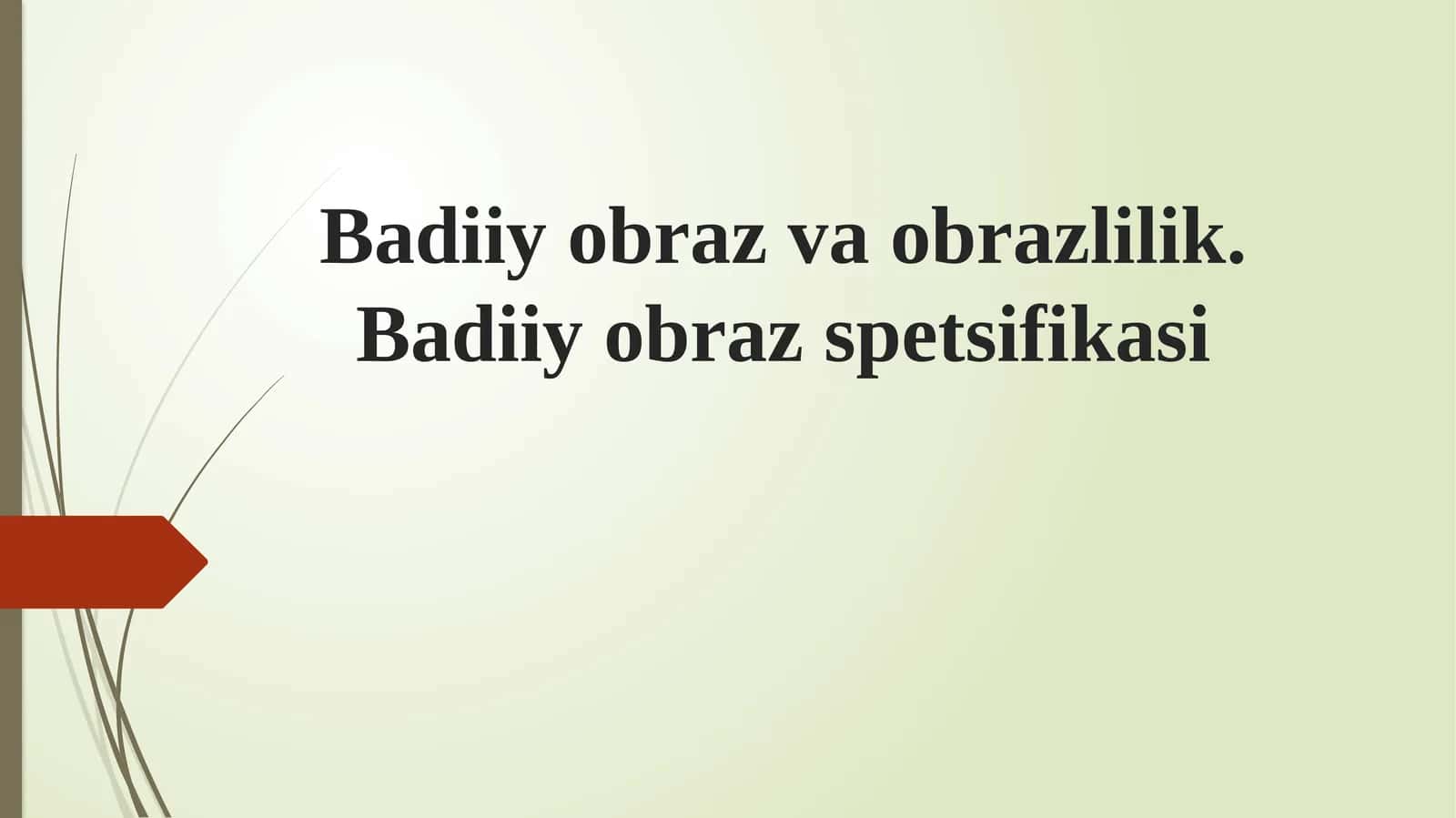 Badiy obraz va obrazlik 1