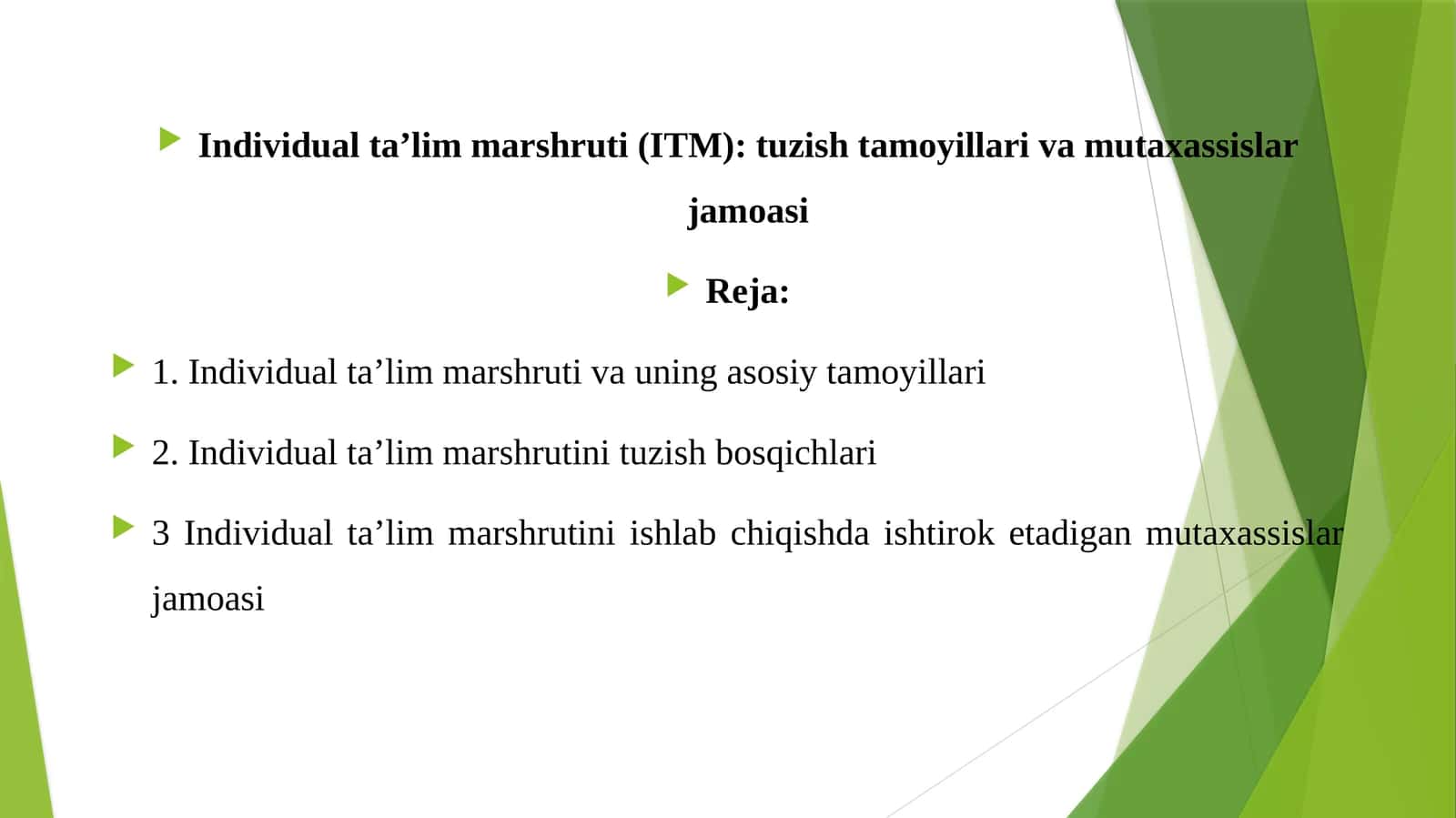 Individual ta’lim marshruti (ITM): tuzish tamoyillari va mutaxassislar jamoasi 1
