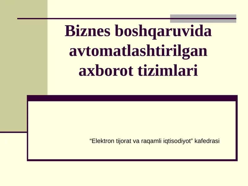 Informatika va axborot texnologiyalari 1