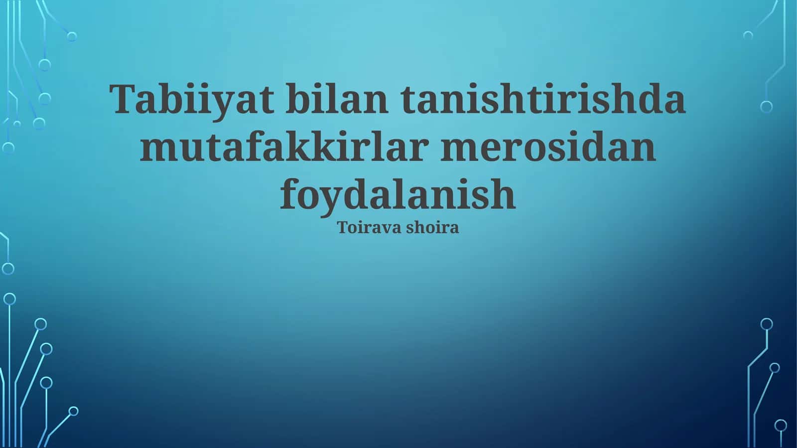 Buyuk Mutafakkirlarning Tabiatgaoidagi Qarashlari 1