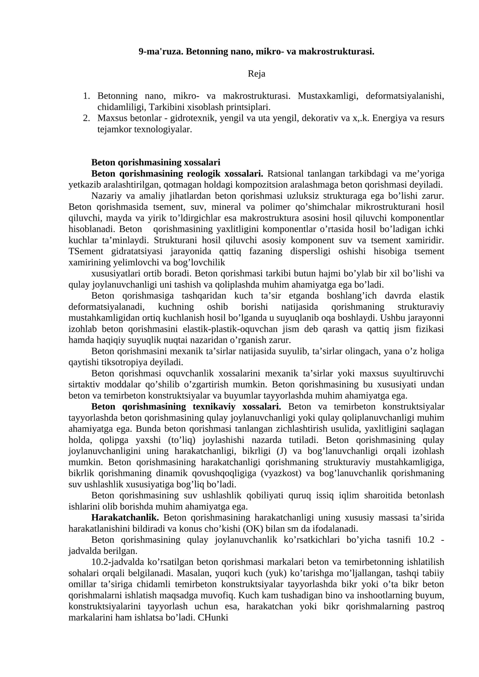 Betonning nano, mikro- va makrostrukturalari 1
