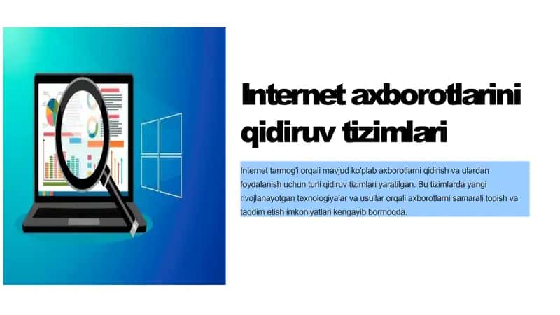 Internet axborotlarini qidiruv tizimlari 1