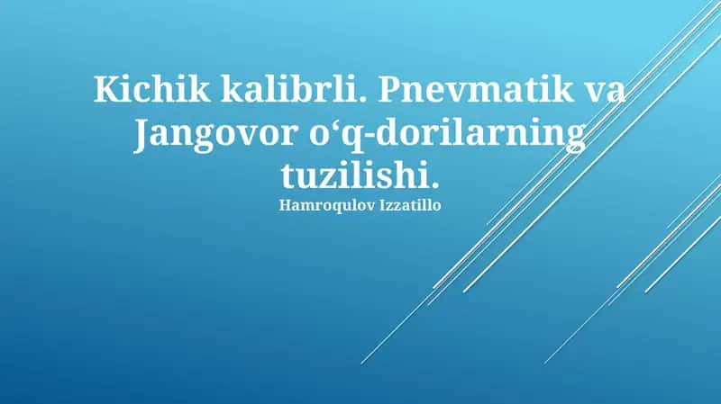 Kichik Kalibrli O'q-Dorilarning Tuzuilishi 1