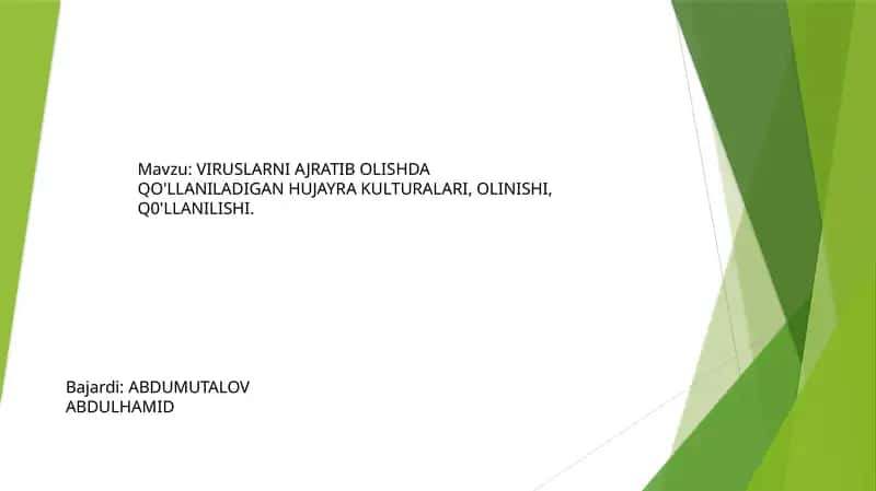 Hujayrakulturasiniyaratish usullari 1