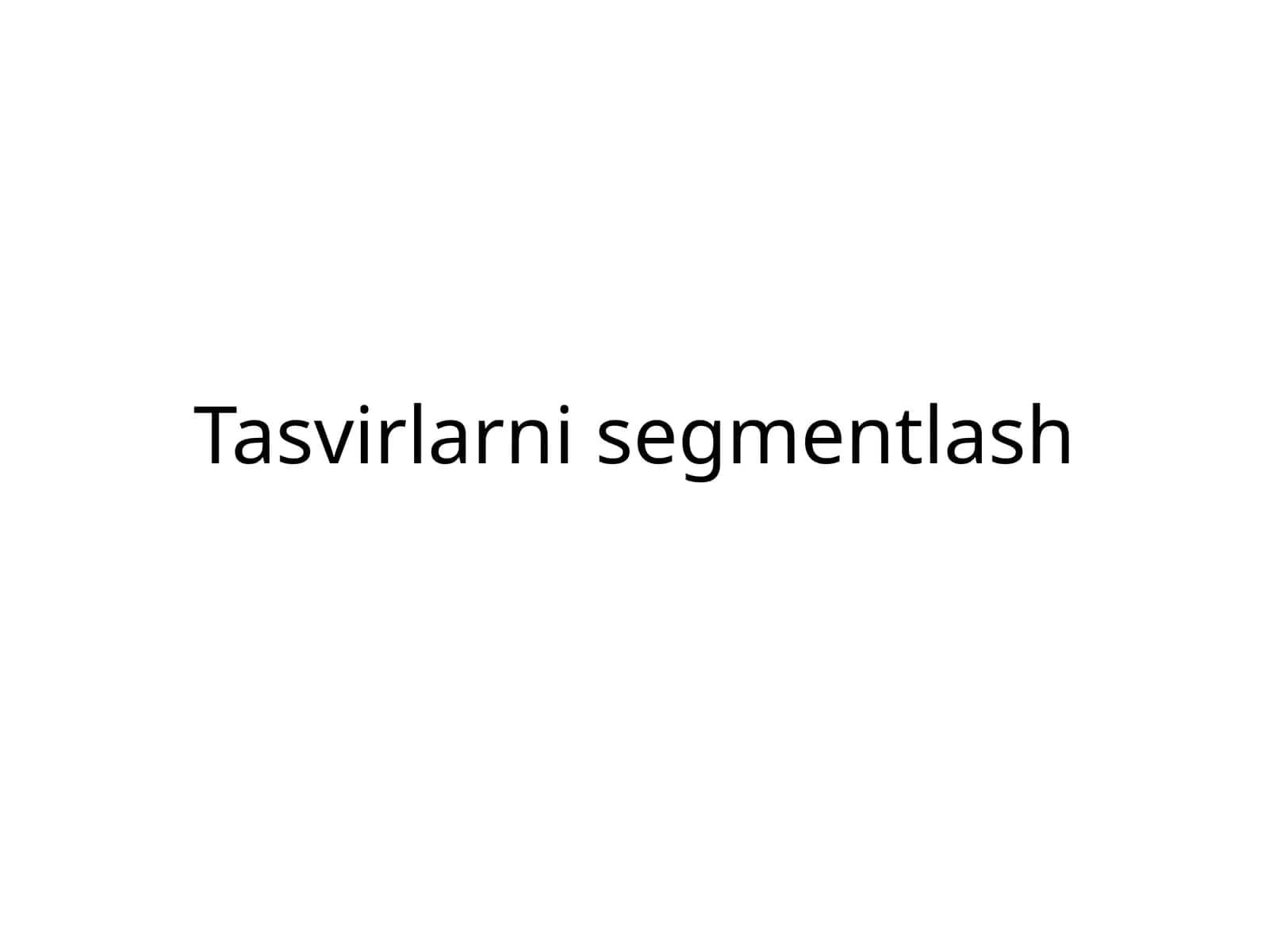 Tasvirlarni segmentlash 1