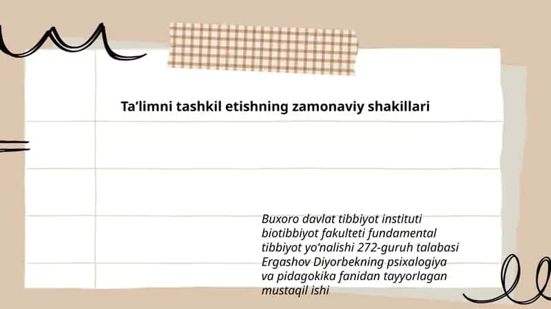 Taʼlimni tashkil etishning zamonaviy shakillari 1