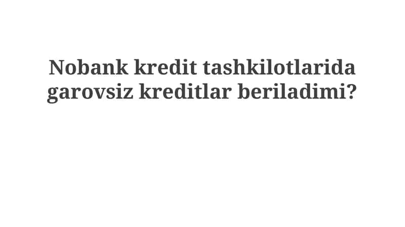 Ta'minotsiz kreditlar 1