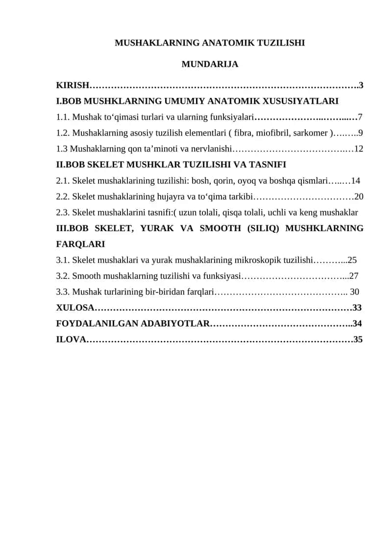 Mushaklarning anatomik tuzilishi 1