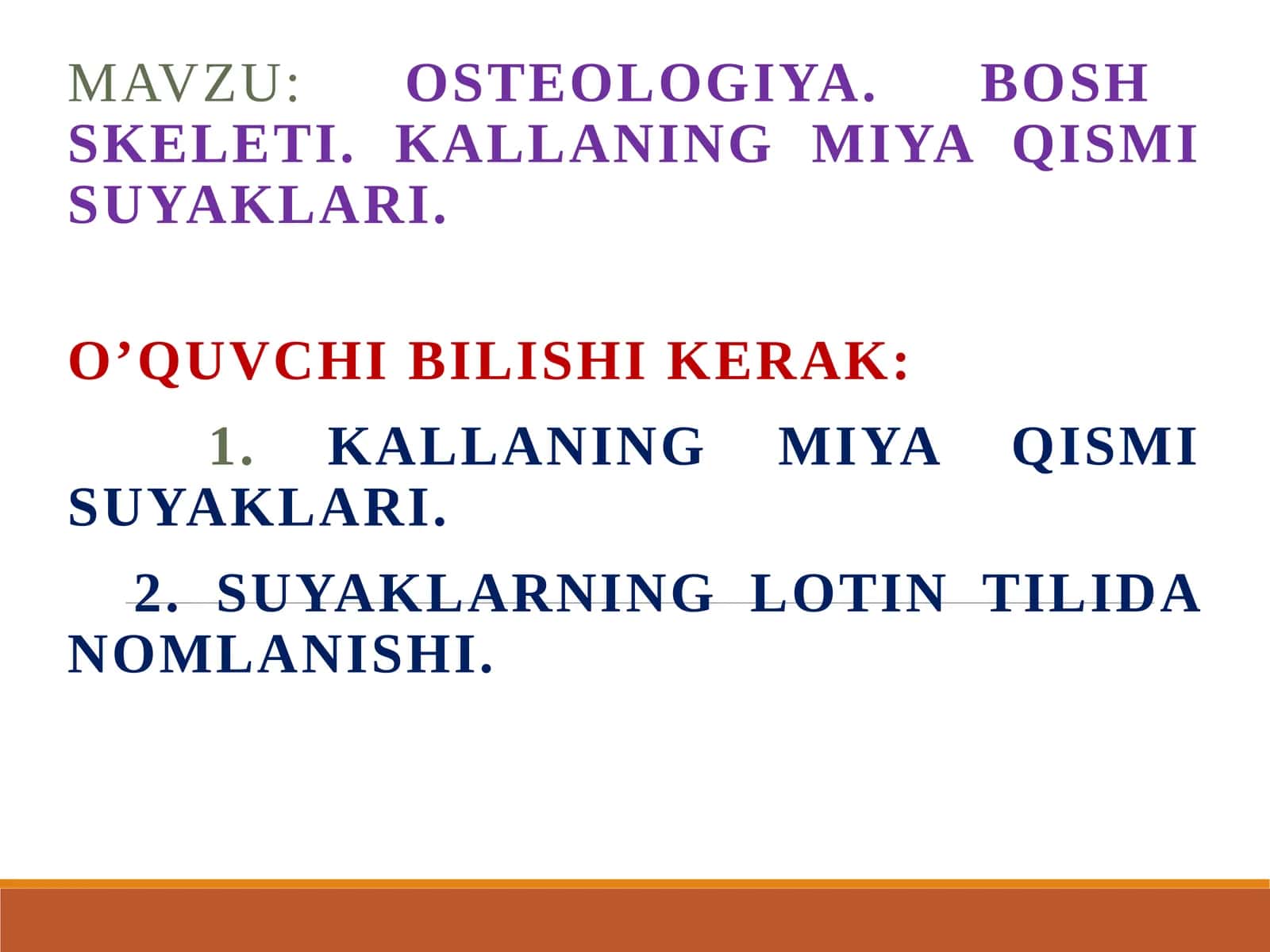 Osteologiya.Boshskeleti.Kallaning miya qismi suyaklari 1