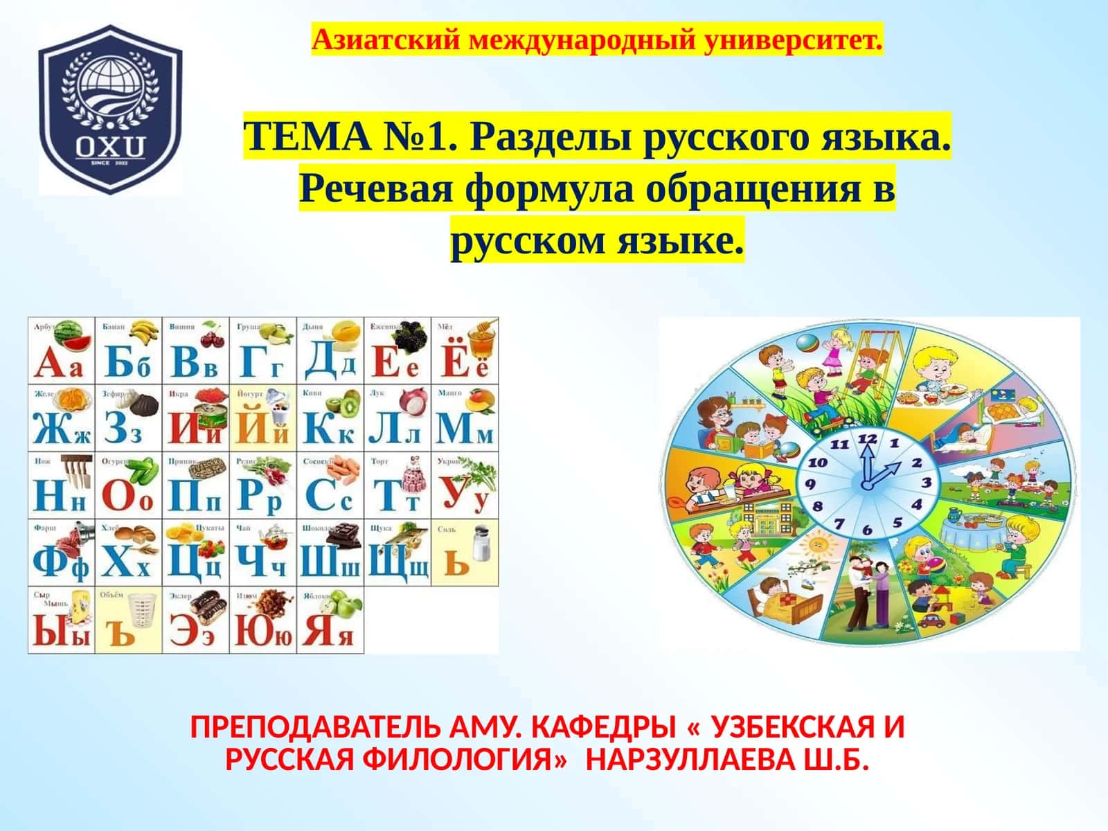 ТЕМА №1. Разделы русского языка. Речевая формула обращения в русском языке 1