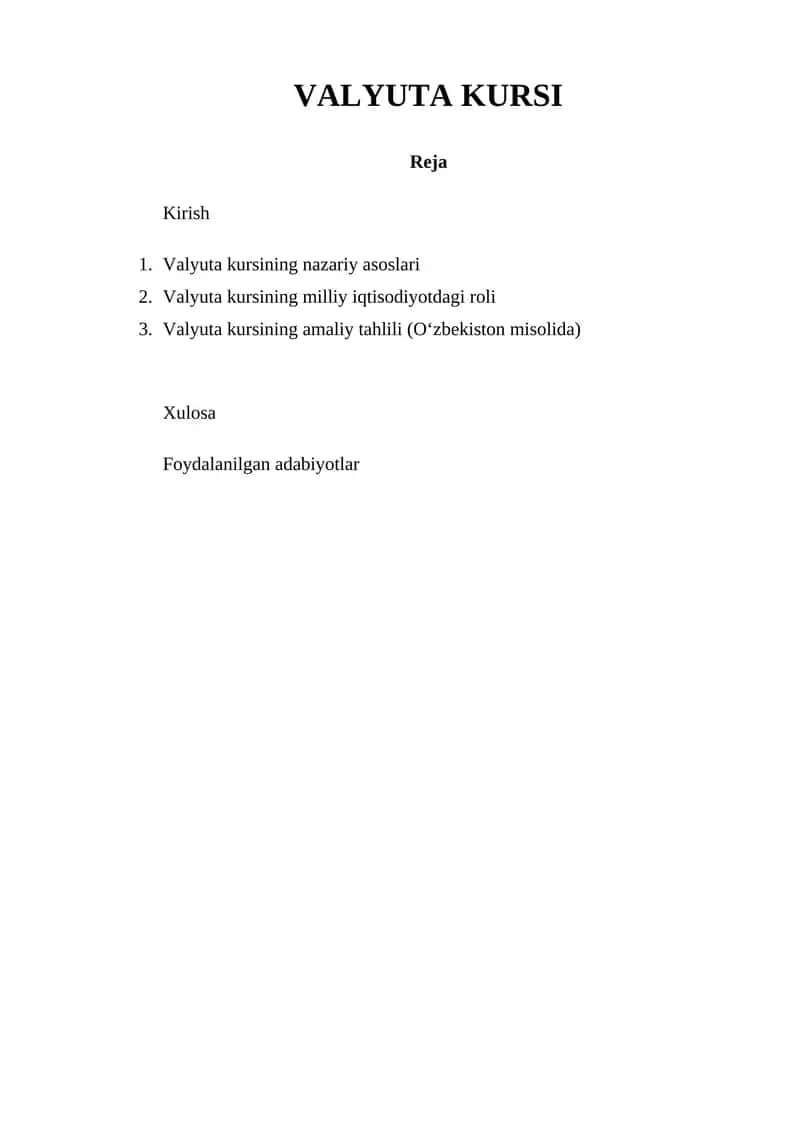 Valyuta kursi 1