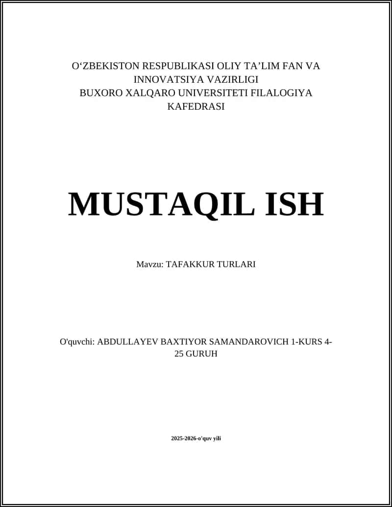 TAFAKKUR TURLARI 1
