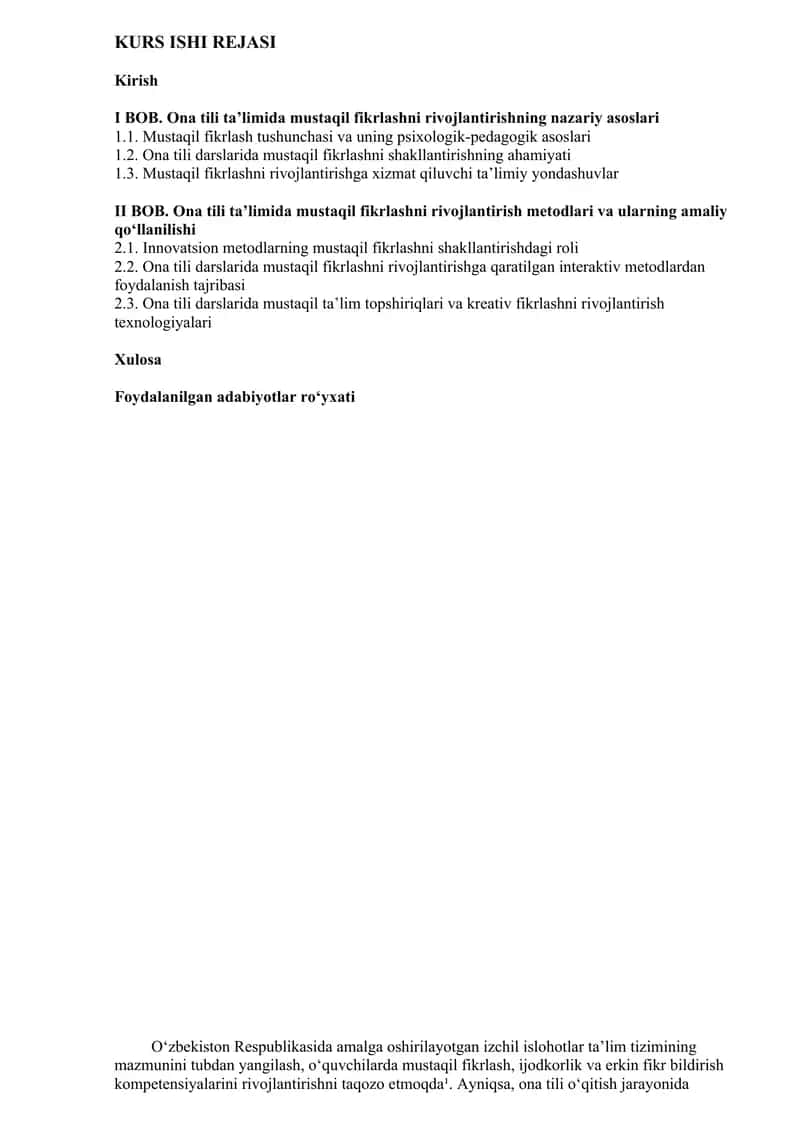 Ona tili ta’limida mustaqil fikrlashni rivojlantirish 1