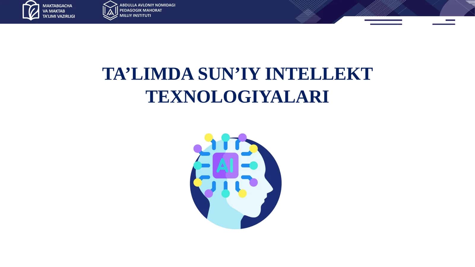 SUN’IY INTELLEKT TEXNOLOGIYALARI 1