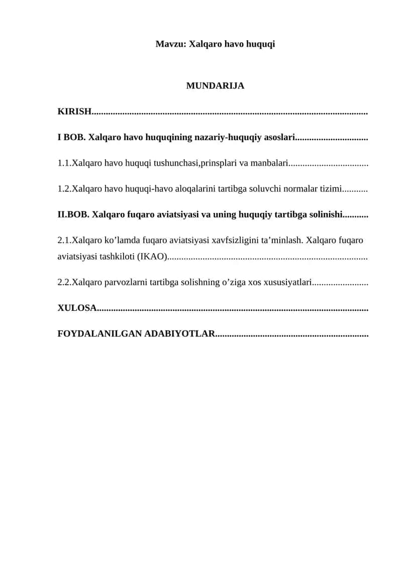 Xalqaro havo huquqi 1