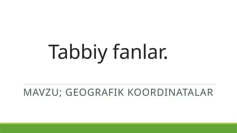 Geografik koordinatalar 1