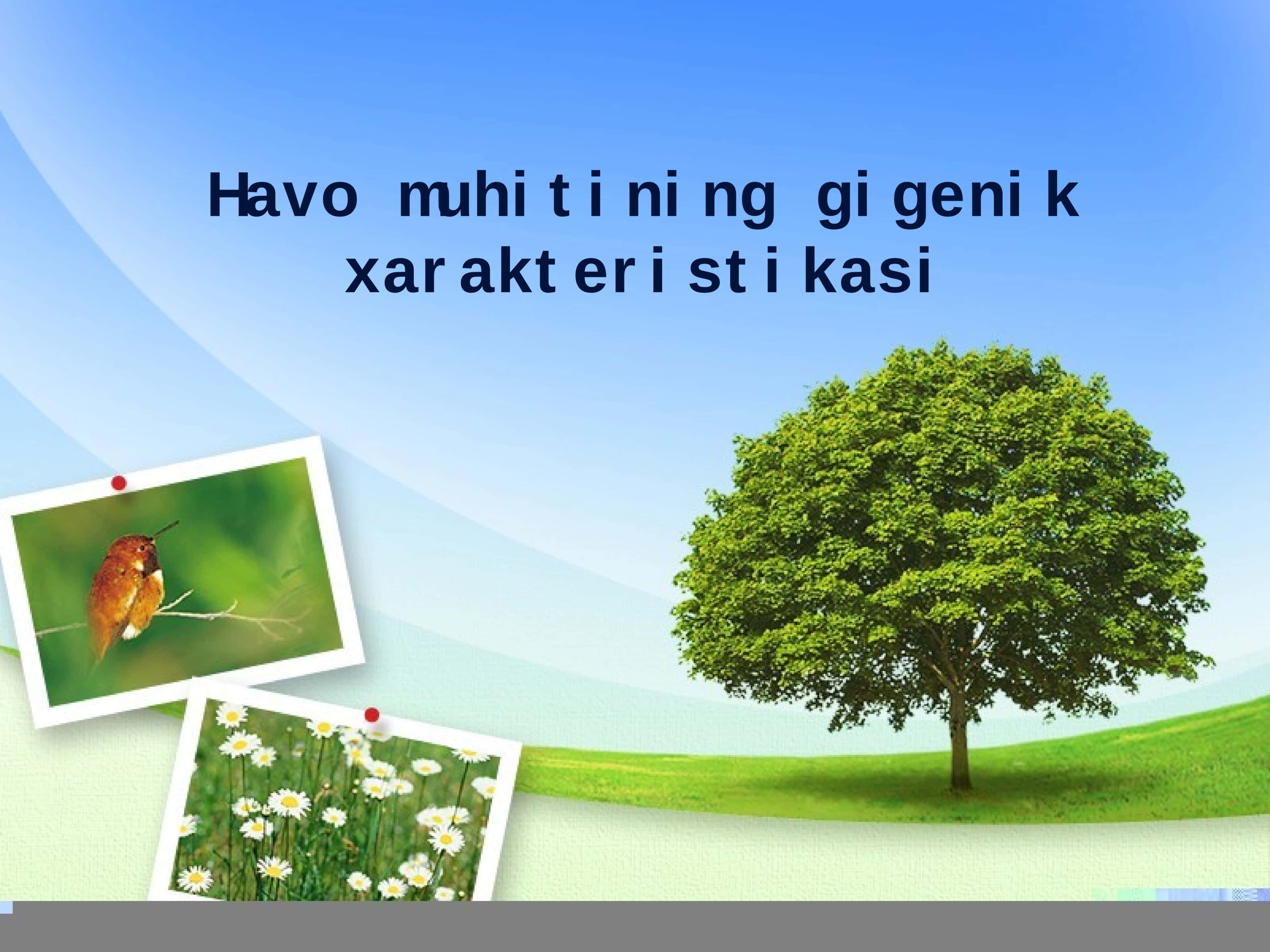 Havo muhitining gigenik xarakteristikasi