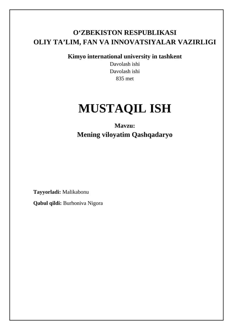 Mening viloyatim Qashqadaryo 1
