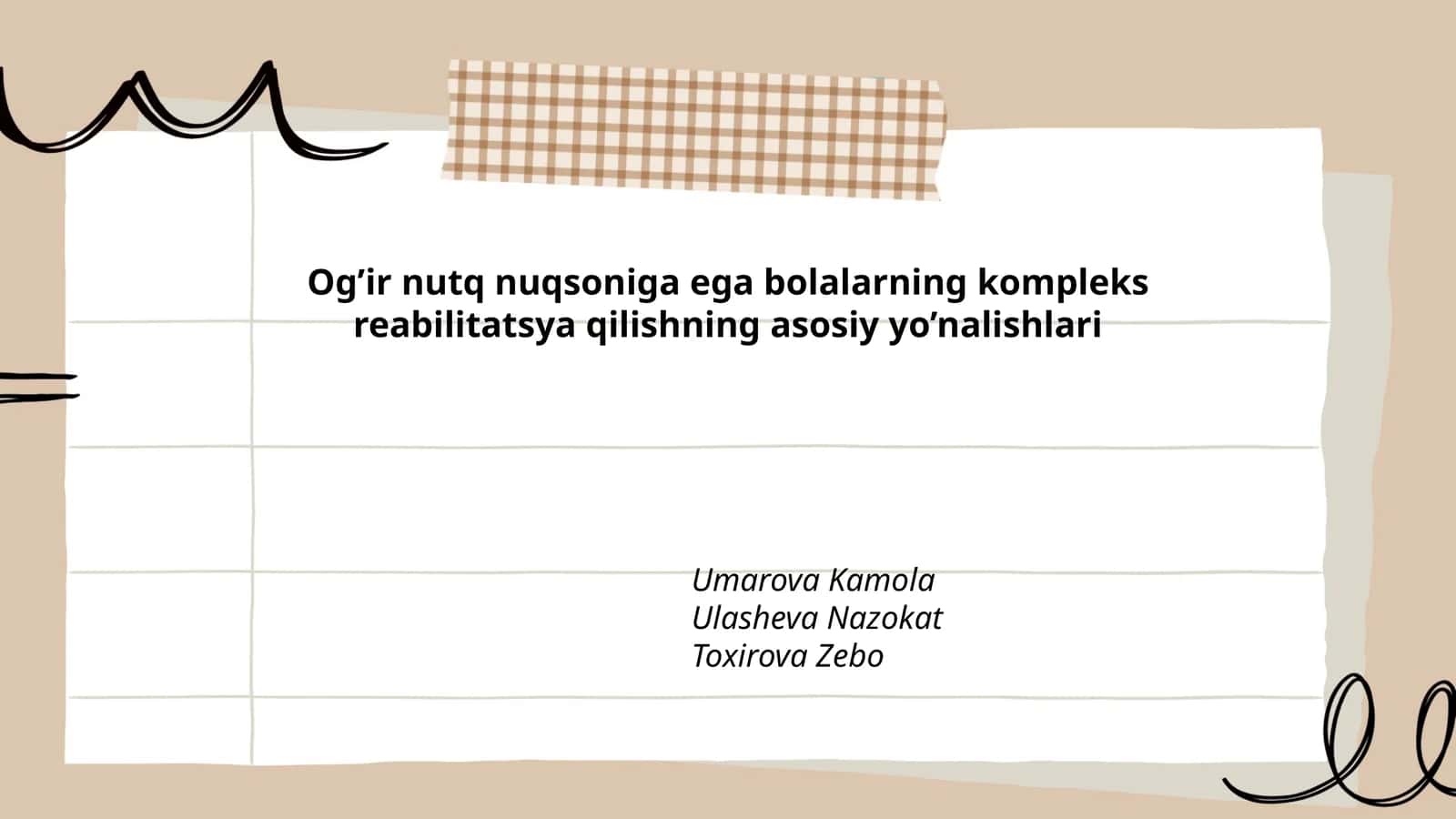 Og’ir nutq nuqsoniga ega bolalarning kompleks reabilitatsiya yo’nalishlari 1