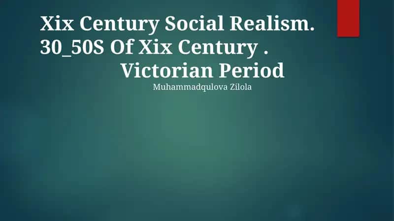 Xix Century Social Realism. 30_50S Of Xix Century 1
