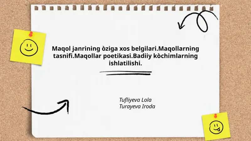 Maqol janrining òziga xos belgilari 1