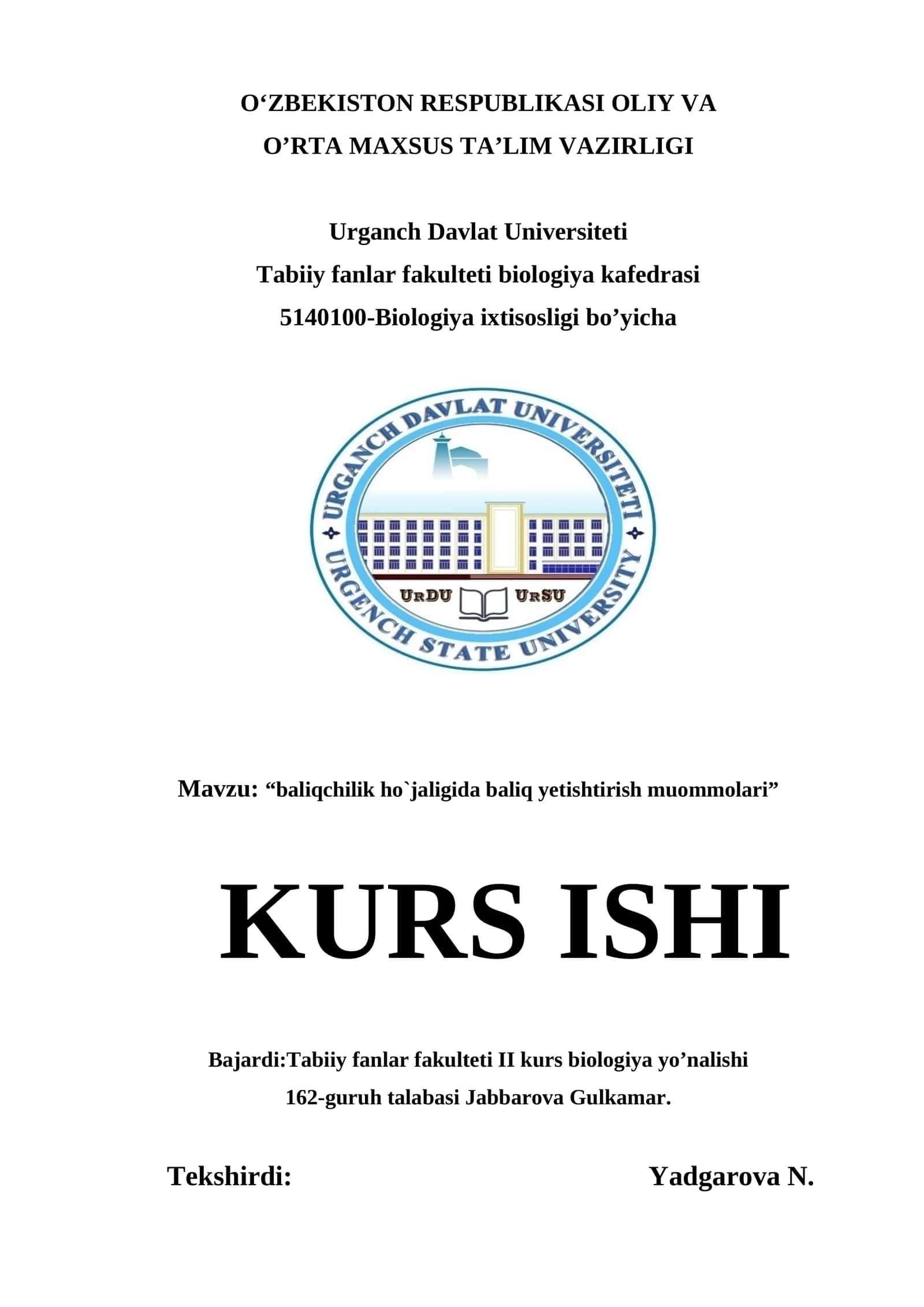 Baliqchilik ho`jaligida baliq yetishtirish muommolari 1