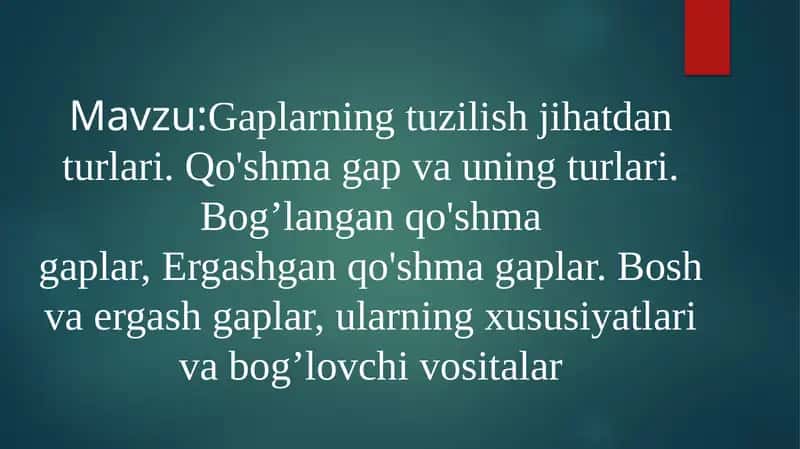 Gaplarning tuzilish jihatidan turlari 1
