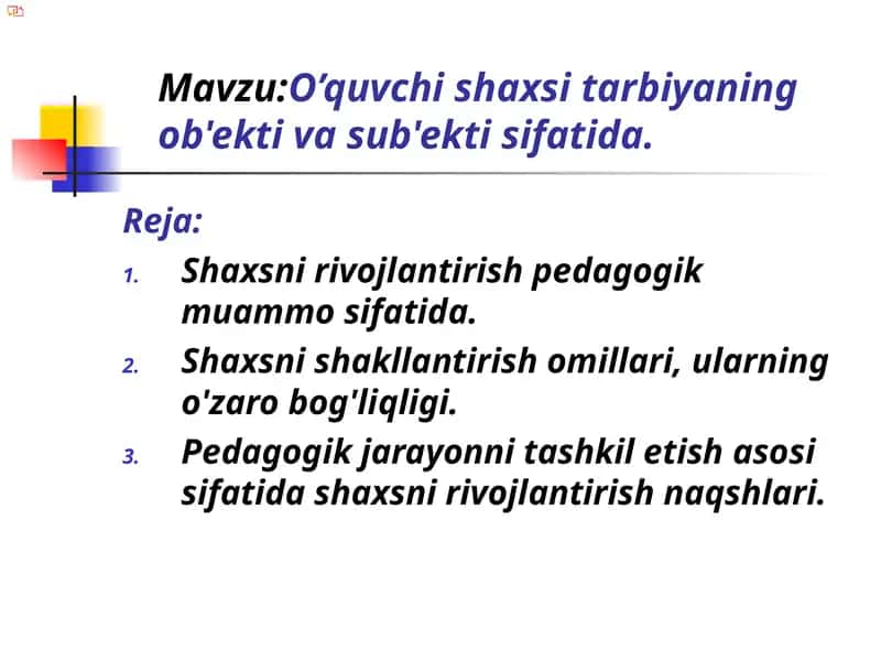 Shaxsni rivojlantirish pedagogik muammosi sifatida 1