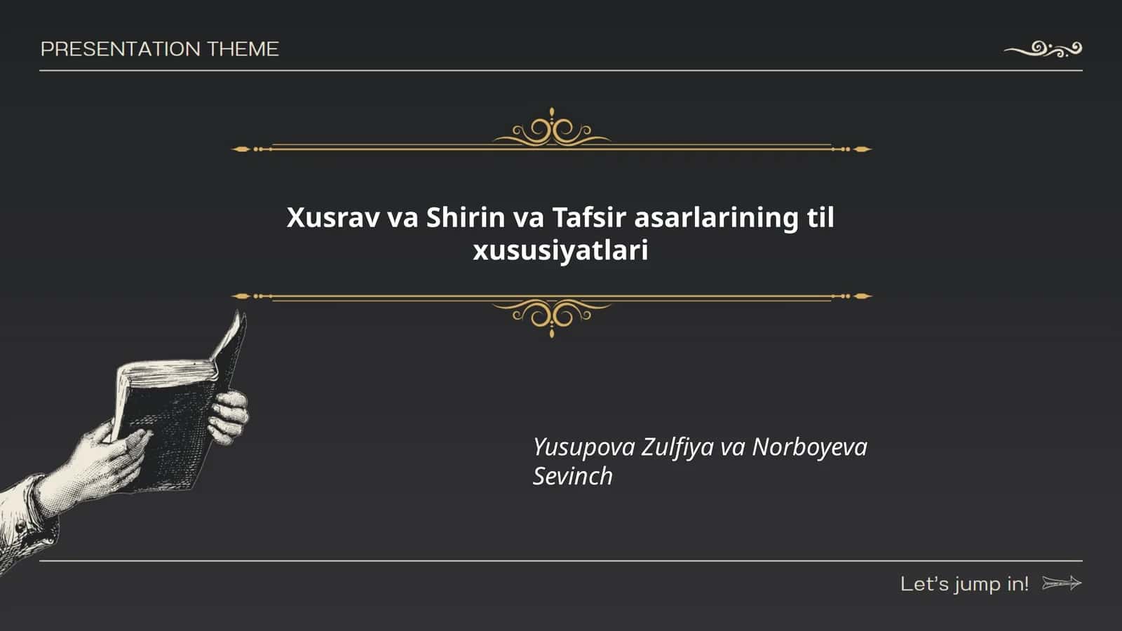Xusrav va Shirin va Tafsir asarlarining til xususiyatlari 1
