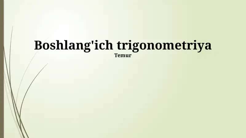 Boshlang'ich trigonometriya 1
