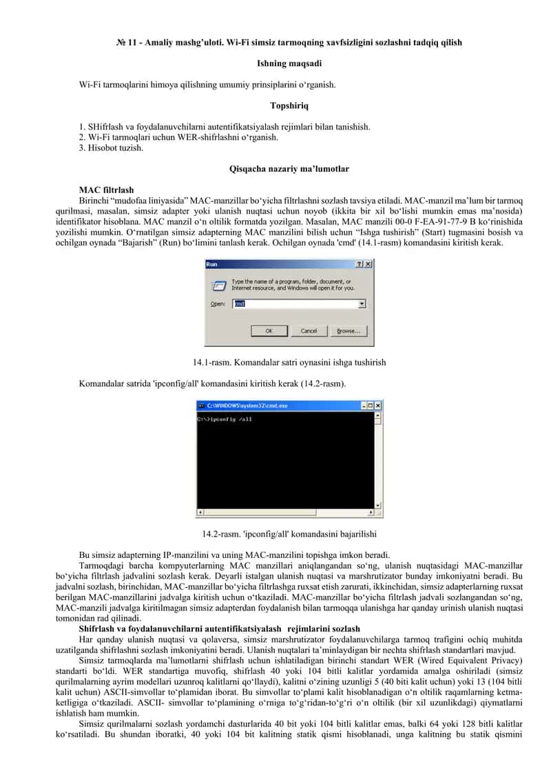 Wi-Fi tarmoqlarining xavfsizligi 1