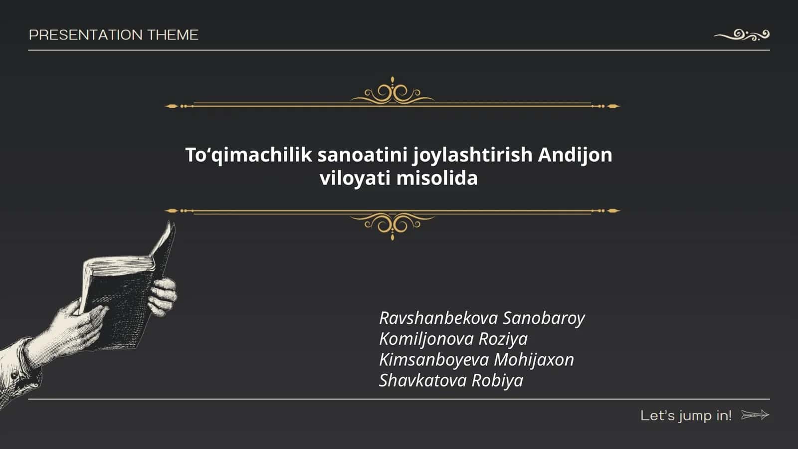Toʻqimachilik sanoatini joylashtirish Andijon viloyati misolida 1