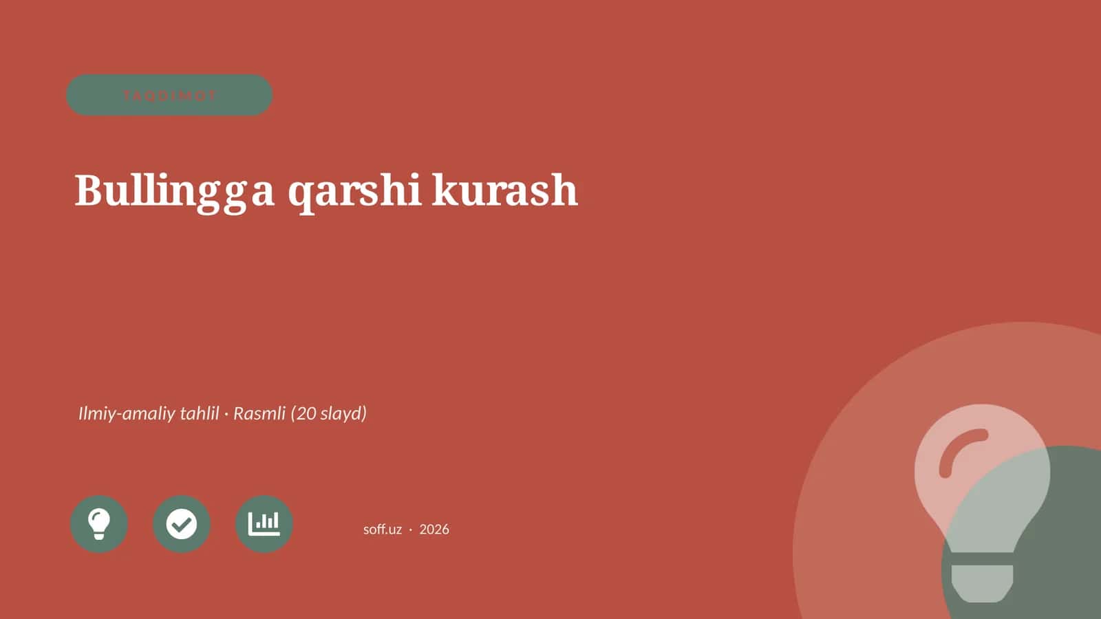 Bullingga qarshi kurash (TAQDIMOT) 1